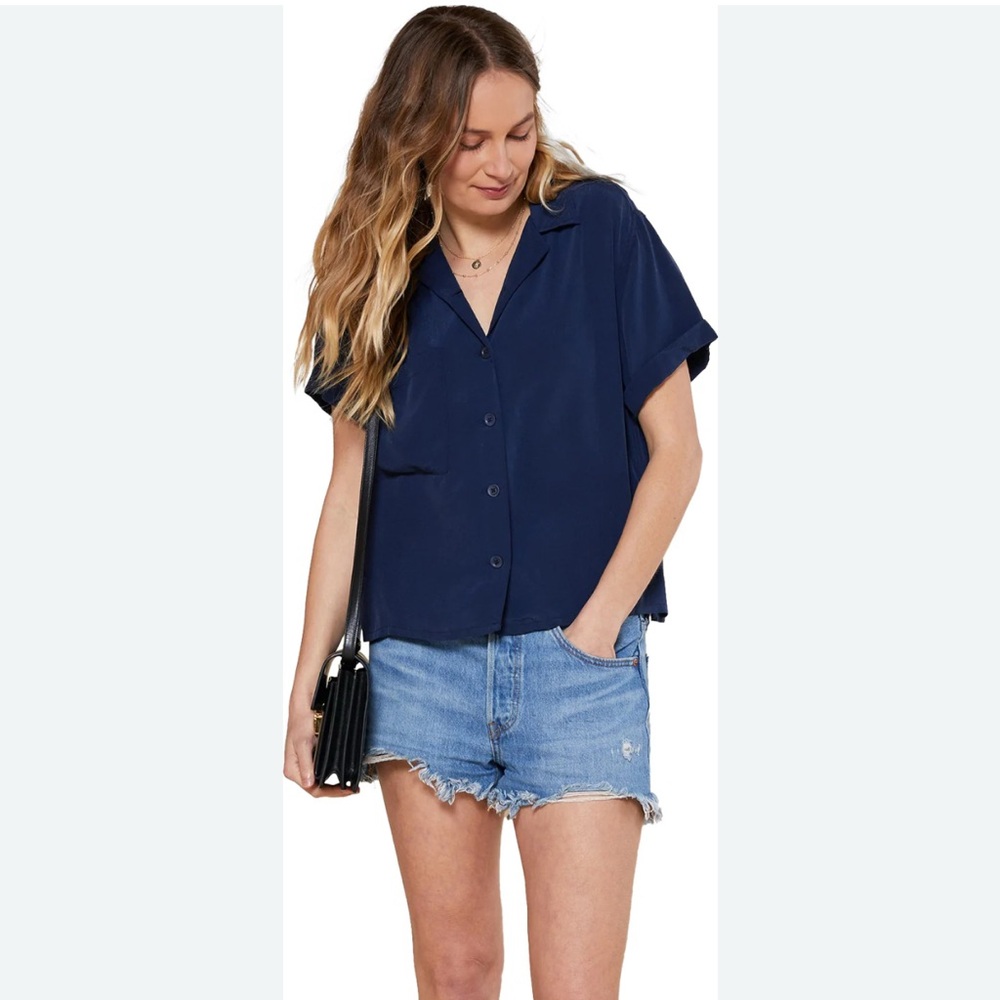Outerknown Navy Women's Button-Down Shirt